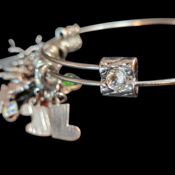 Christmas Themed Charm Bracelet With Festive Enamel Charms & Rhinestones - Picture 7 of 10